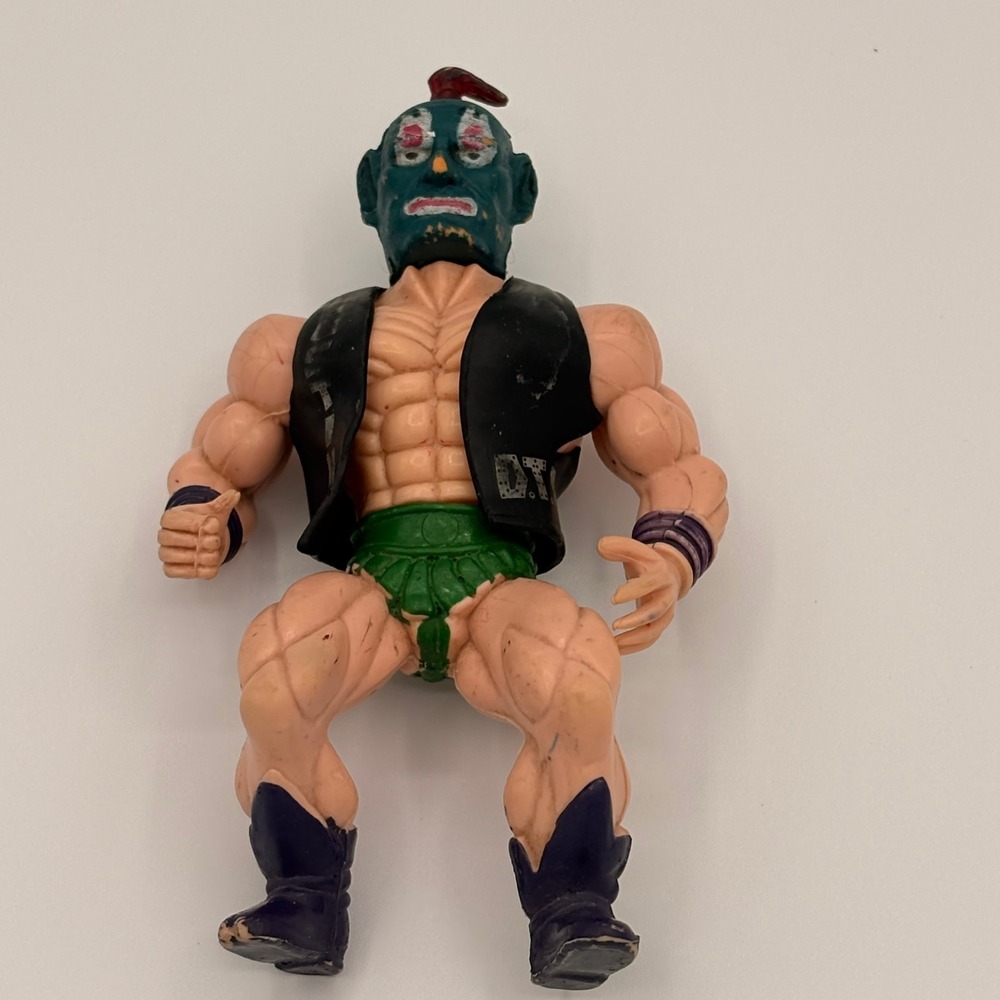 Unbranded Wrestler Action Figure Unisex Small Green Fair Vintage Masked Luchador